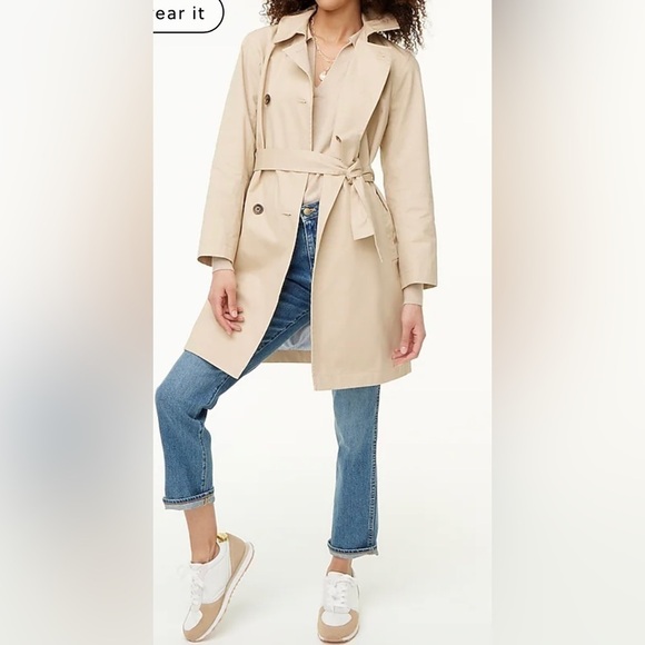 J. Crew Factory Women’s Petite Trench Coat BO622 Navy 0 - Picture 2 of 7